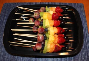  Rainbow Fruit Kabobs with Cream Cheese Dipping Sauce