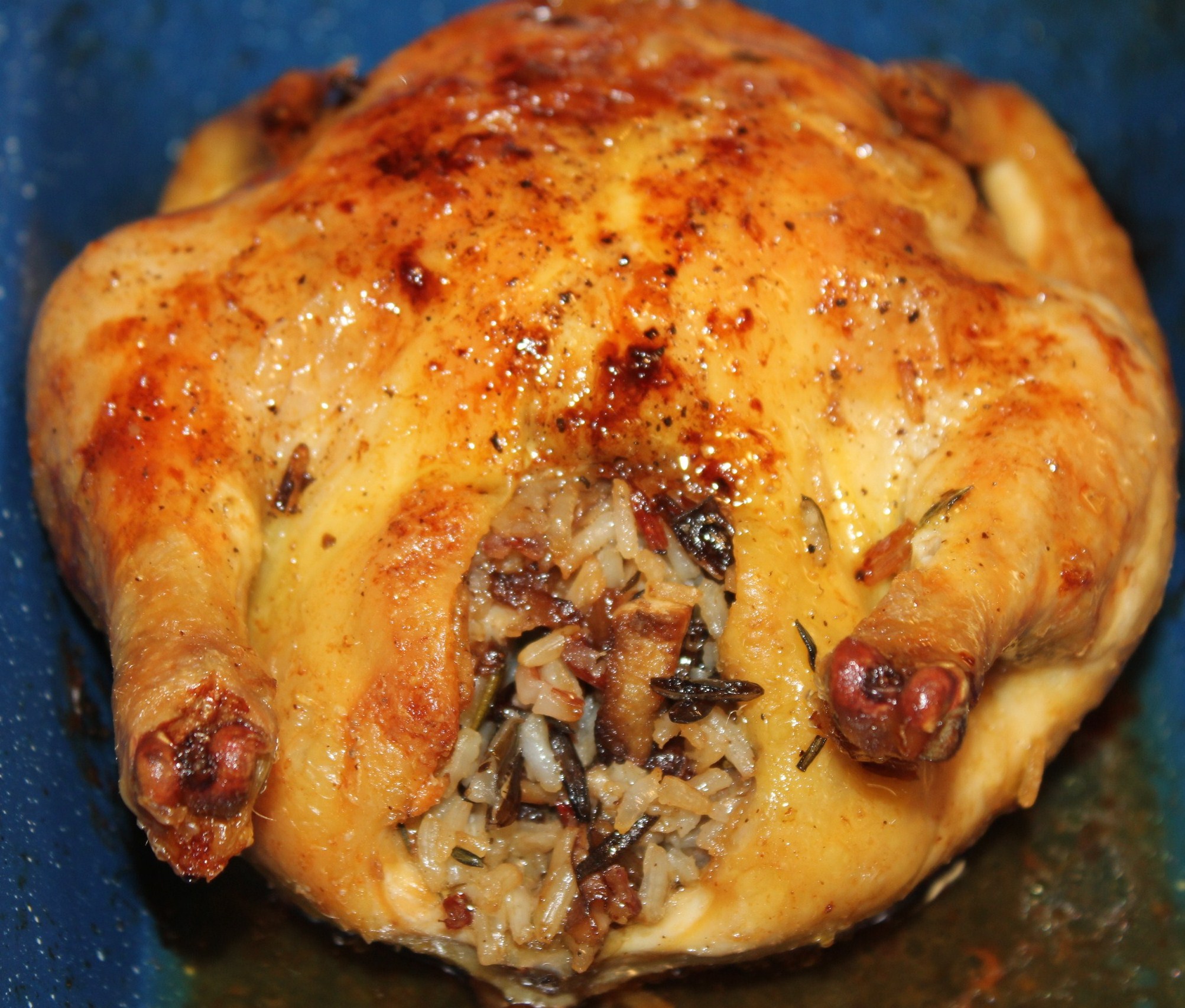 Cornish Game Hens with Wild Rice Stuffing Recipe | Food ...