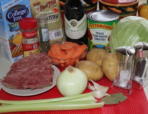 Kel's Corned Beef and Cabbage soup ingredients