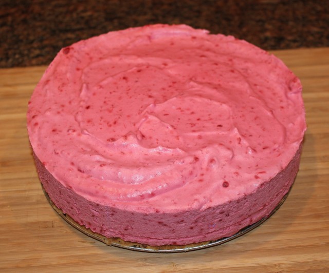 Raspberry torte out of the freezer