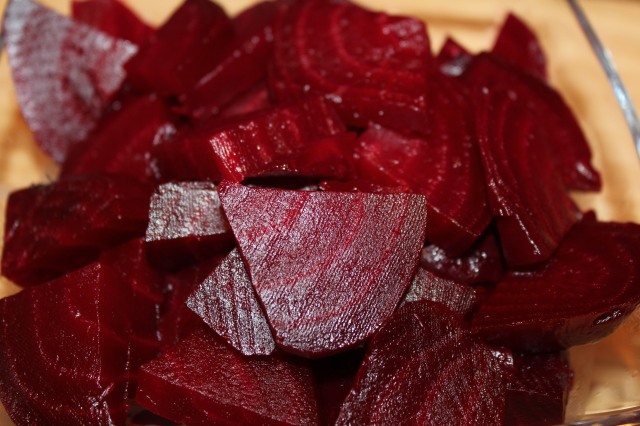 Roasted beets cut into chunks