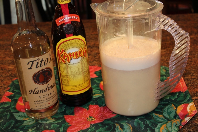 Ingredients for White Russian eggnog