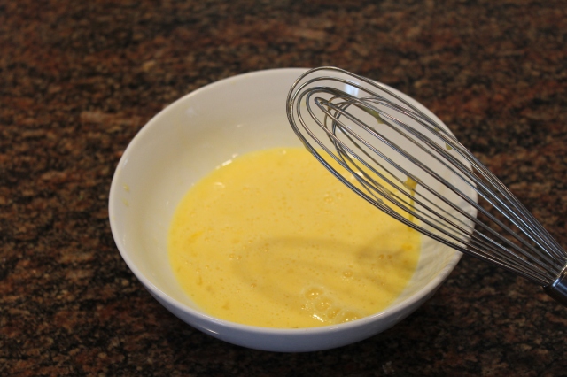 Whisk eggs until nice and frothy