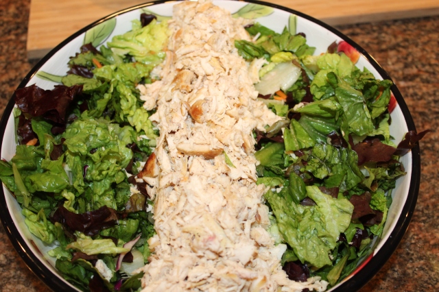 Add chicken to lettuces